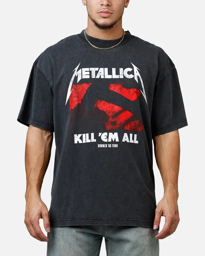 Merch Traffic Metallica 1983 Tour T-Shirt Washed Black 1