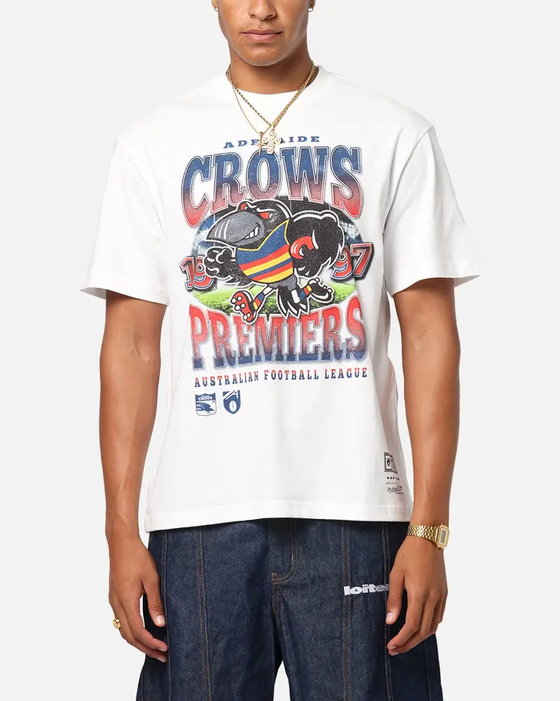 Mitchell & Ness Adelaide Crows Mascot T-Shirt Vintage White 1