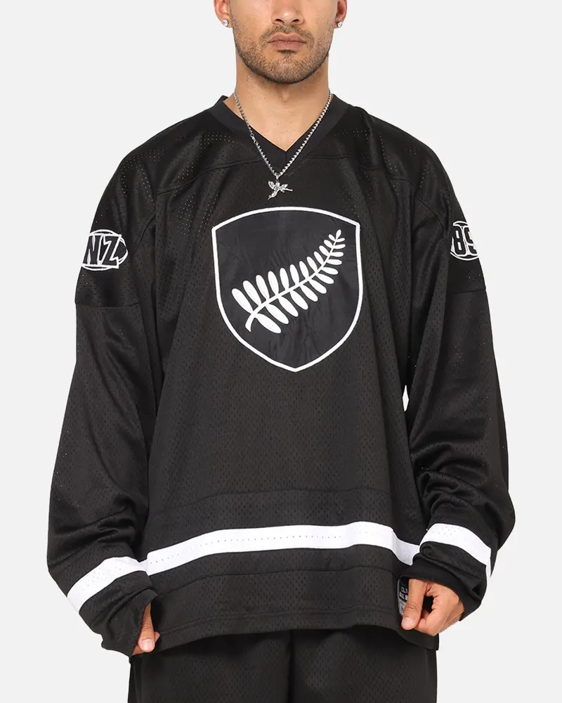 Mitchell & Ness All Blacks Rugby Union Classic Chrome Mesh Jersey Solid Black 1