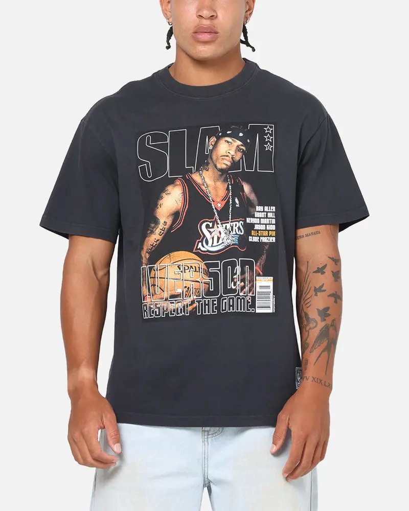 Mitchell & Ness Allen Iverson Slam T-Shirt Washed Black 1