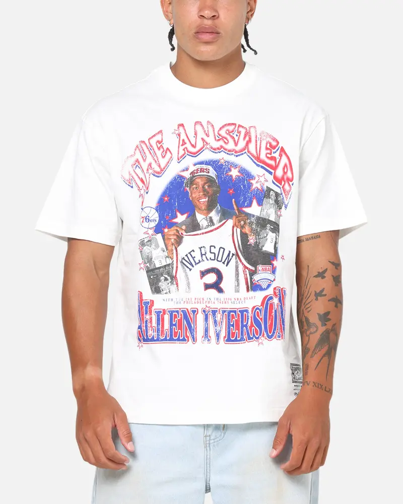 Mitchell & Ness Allen Iverson Star Burster T-Shirt Vintage White 1