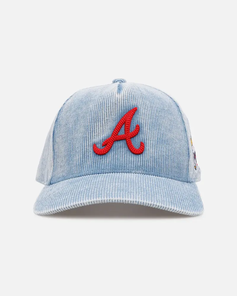 Mitchell & Ness Atlanta Braves 'Dusty Cord' Pro Pinch Snapback Light Blue 1