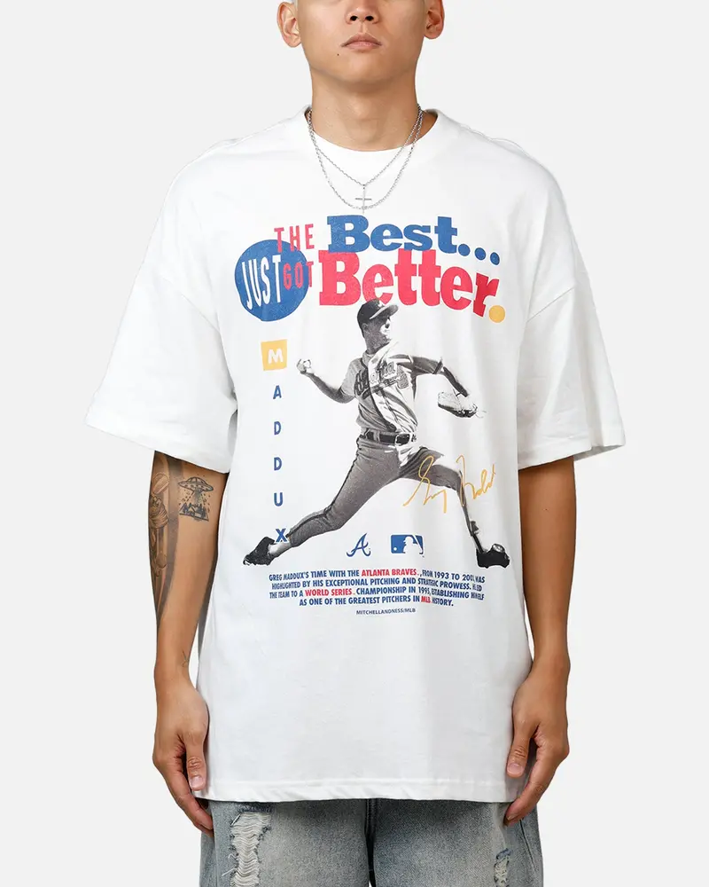Mitchell & Ness Atlanta Braves Gregory "Mad Dog" Maddux Got Better T-Shirt Vintage White 1