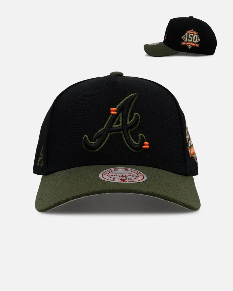 Mitchell & Ness Atlanta Braves 'Olive Cargos' Pro Pinch Snapback Olive/Black 1