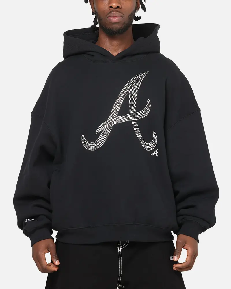 Mitchell & Ness Atlanta Braves Rhinestone Hoodie Faded Black 1