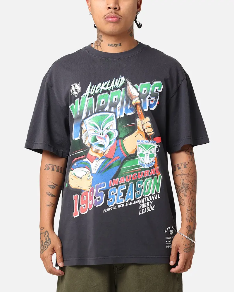 Mitchell & Ness Auckland Warriors 1995 Season T-Shirt Faded Black 1