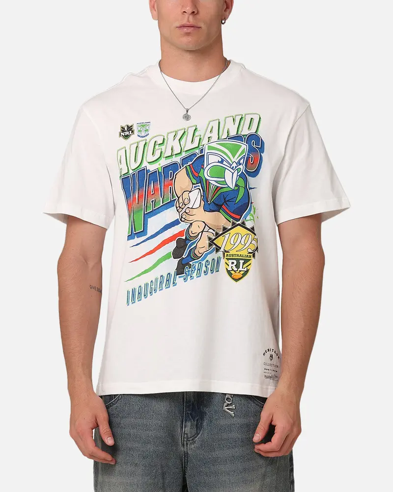 Mitchell & Ness Auckland Warriors 1995 Season T-Shirt Vintage White 1