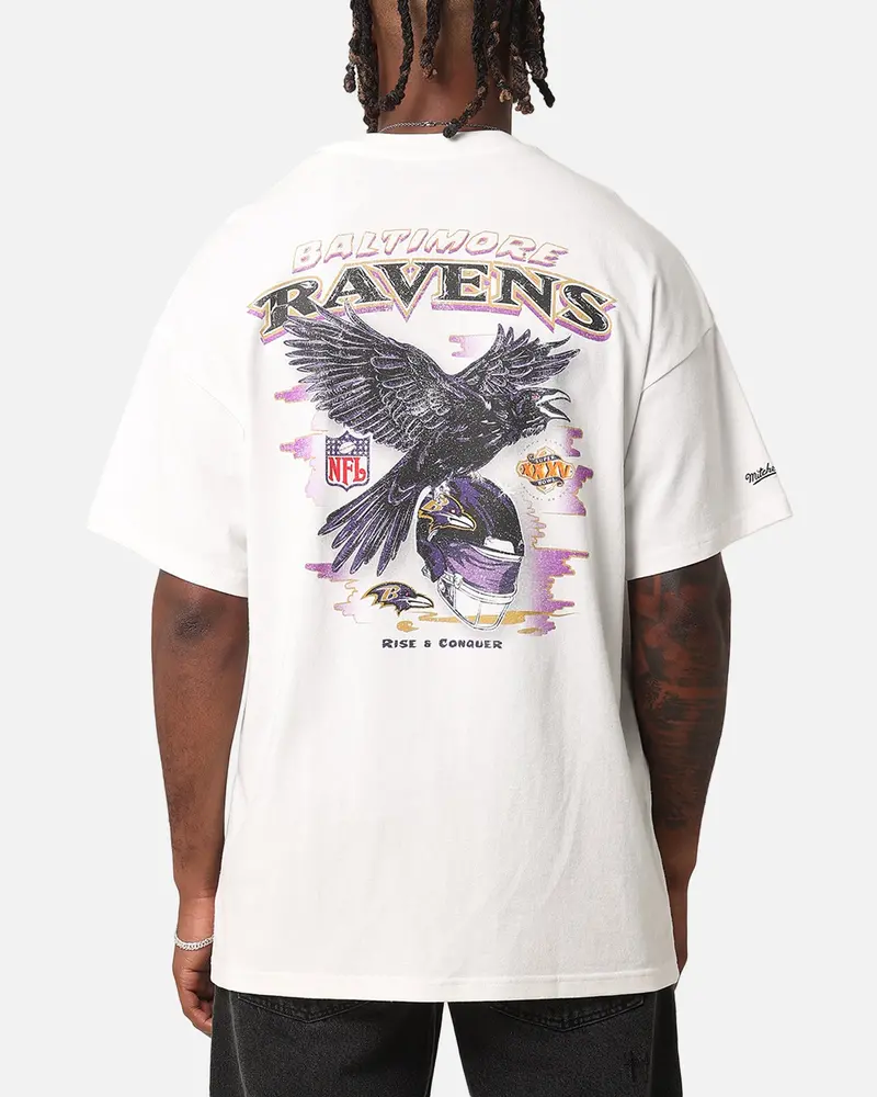 Mitchell & Ness Baltimore Ravens 'Alter Ego' Flames T-Shirt Vintage White 1