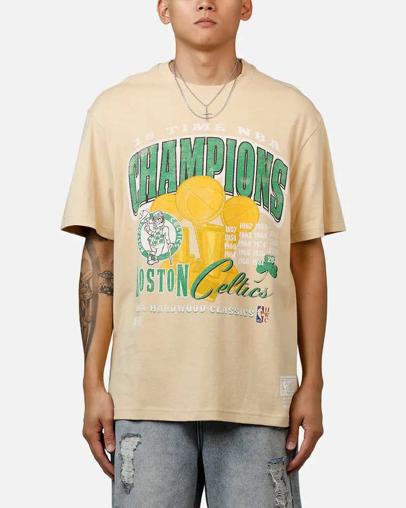 Mitchell & Ness Boston Celtics 18-Time T-Shirt Tan 1