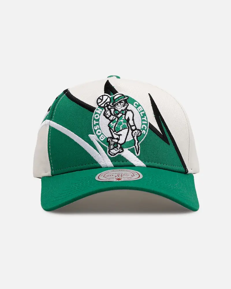 Mitchell & Ness Boston Celtics 'Shark Tooth' Pro Pinch Snapback Cream/Green 1