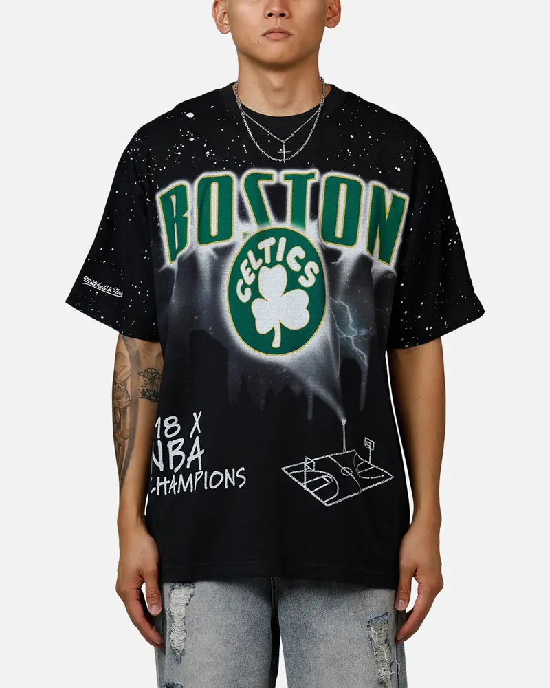 Mitchell & Ness Boston Celtics Skyline T-Shirt Faded Black 1