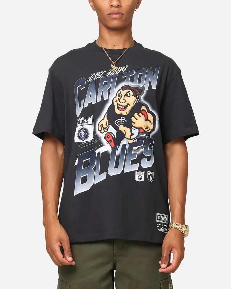 Mitchell & Ness Carlton Blues Mascot Character T-Shirt Faded Black 1