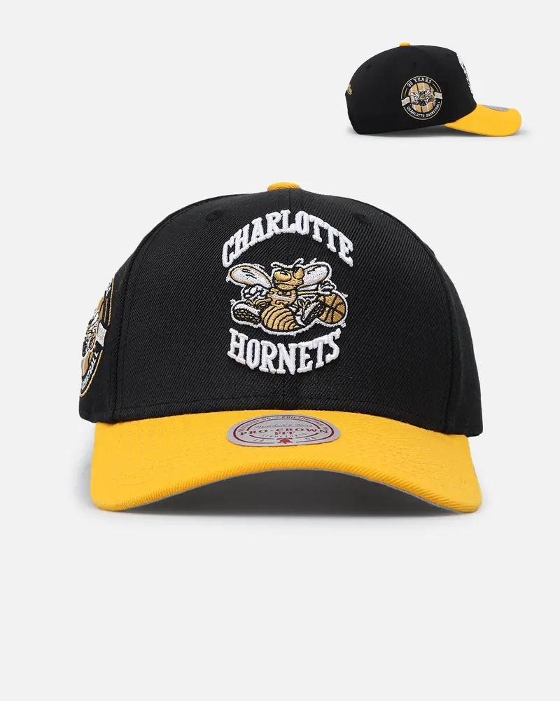 Mitchell & Ness Charlotte Hornets "Enter The Dragon" Pro Crown Snapback Black/Ochre 1