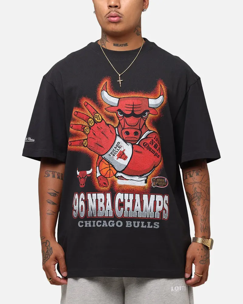 Mitchell & Ness Chicago Bulls '96 Nba Champs T-Shirt Faded Black 1