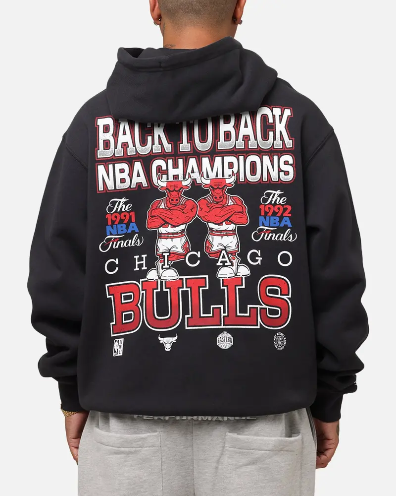 Mitchell & Ness Chicago Bulls Back To Back Hoodie Faded Black 1