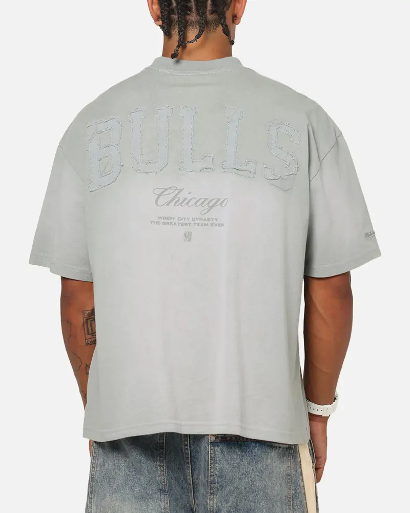 Mitchell & Ness Chicago Bulls Big Oversized Logo T-Shirt Neutral Grey 1