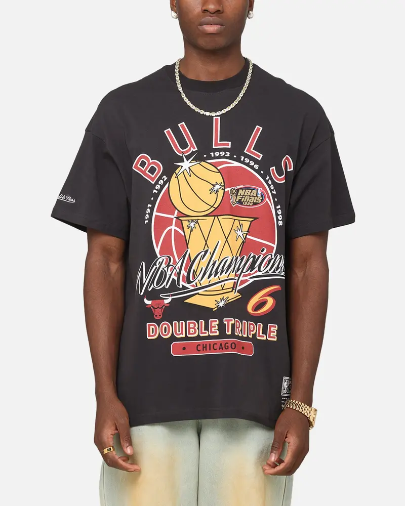Mitchell & Ness Chicago Bulls Champions Report "Champ Pack" T-Shirt Faded Black 1