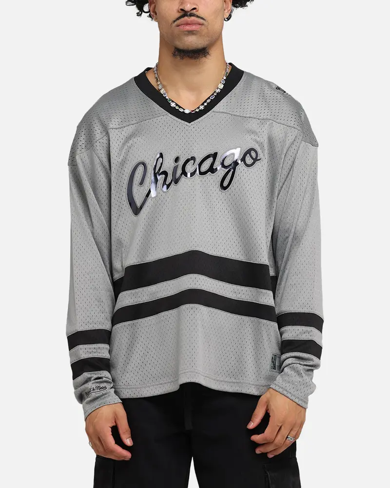 Mitchell & Ness Chicago Bulls Chrome Jersey Gunmetal Grey 1