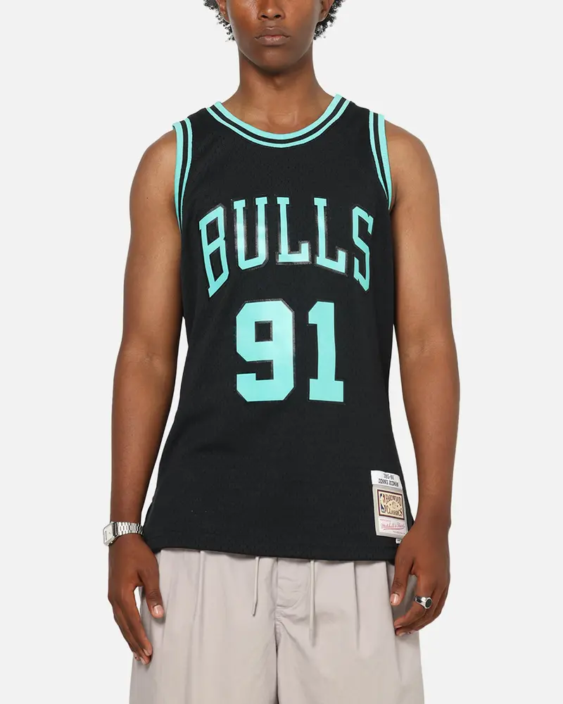Mitchell & Ness Chicago Bulls Dennis Rodman 'Cool Blue' Swing Jersey Black/Blue 1