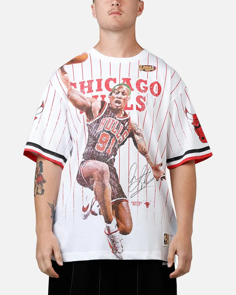 Mitchell & Ness Chicago Bulls Dennis Rodman Playmaker T-Shirt White 1