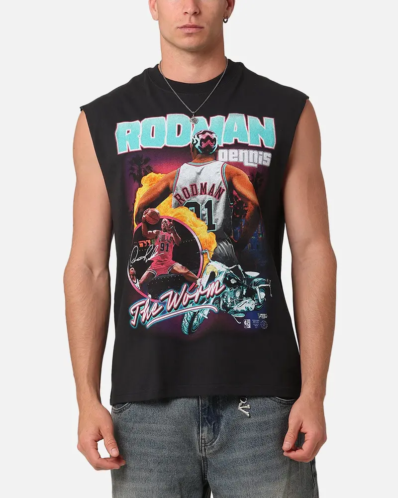 Mitchell & Ness Chicago Bulls Dennis Rodman Vice Muscle T-Shirt Faded Black 1