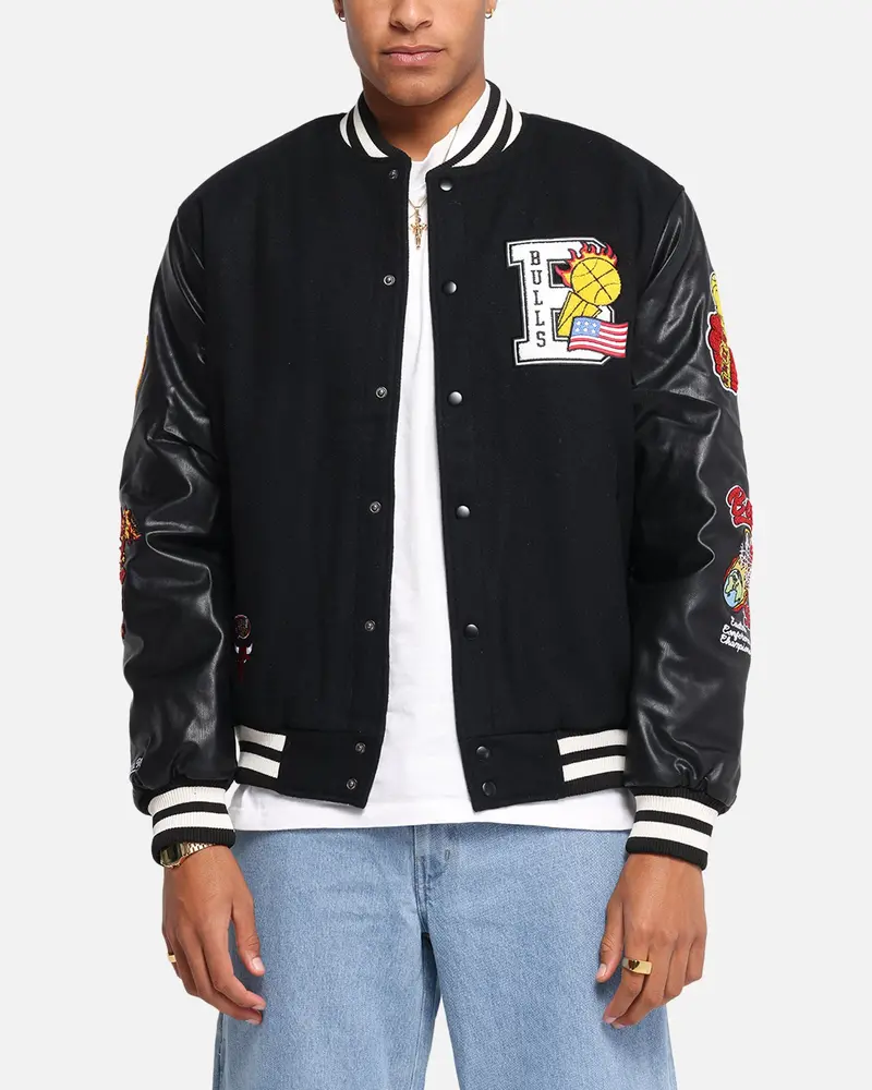 Mitchell & Ness Chicago Bulls Ignite Champions Varsity Jacket Black 1