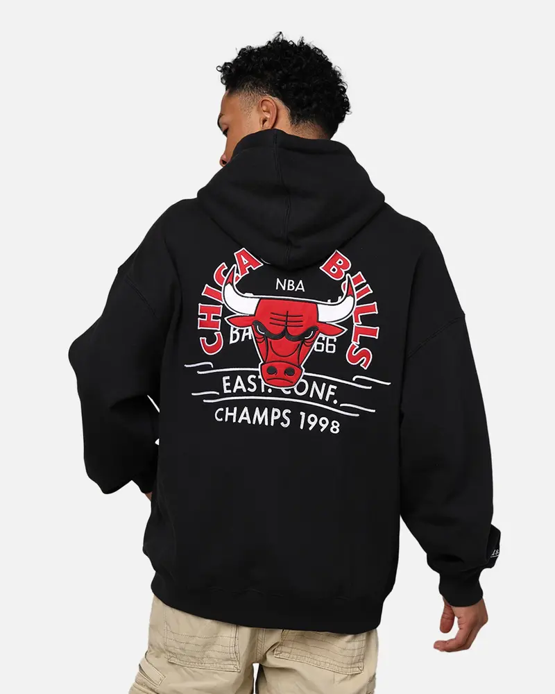 Mitchell & Ness Chicago Bulls Letterman Hoodie Black 1
