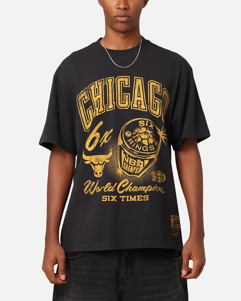Mitchell & Ness Chicago Bulls Rings T-Shirt Faded Black 1