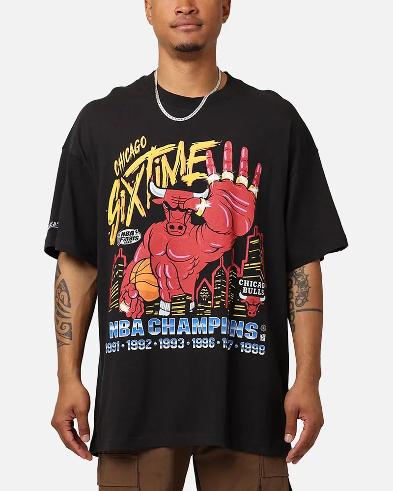 Mitchell & Ness Chicago Bulls Six Time T-Shirt Black 1