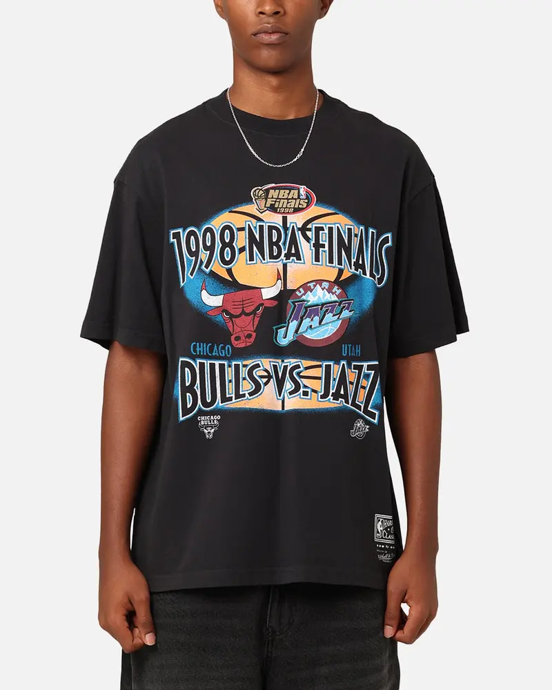 Mitchell & Ness Chicago Bulls Vs. Utah Jazz T-Shirt Faded Black 1