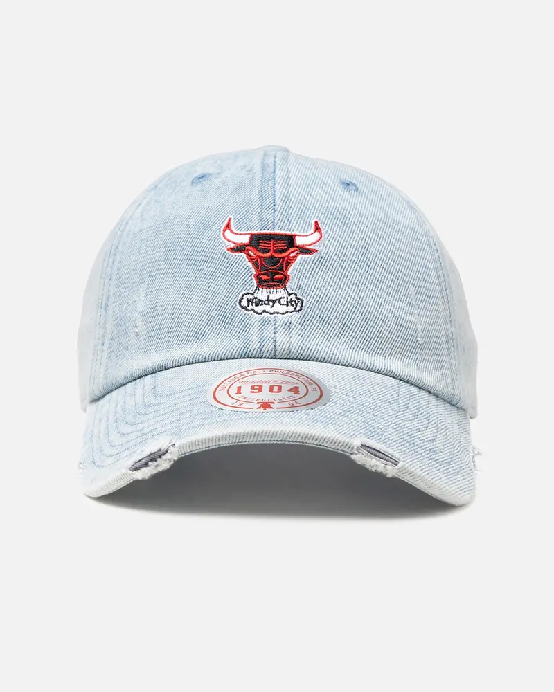 Mitchell & Ness Chicago Bulls 'Washed Denim' Dad Fit Strapback Denim 1