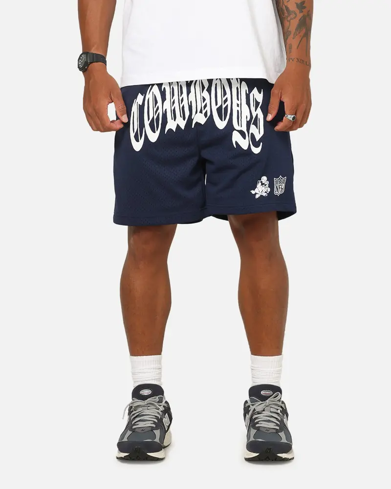 Mitchell & Ness Dallas Cowboys Arch Script Shorts Navy 1