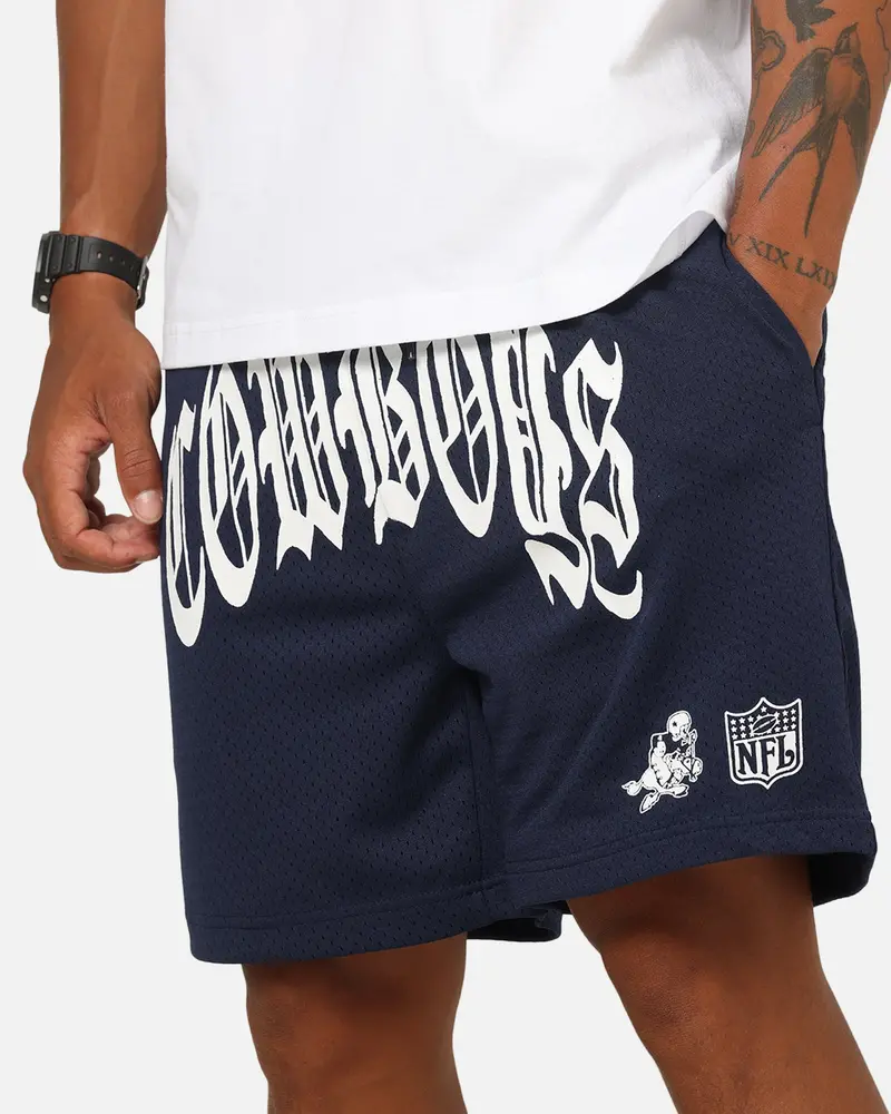 Mitchell & Ness Dallas Cowboys Arch Script Shorts Navy 3