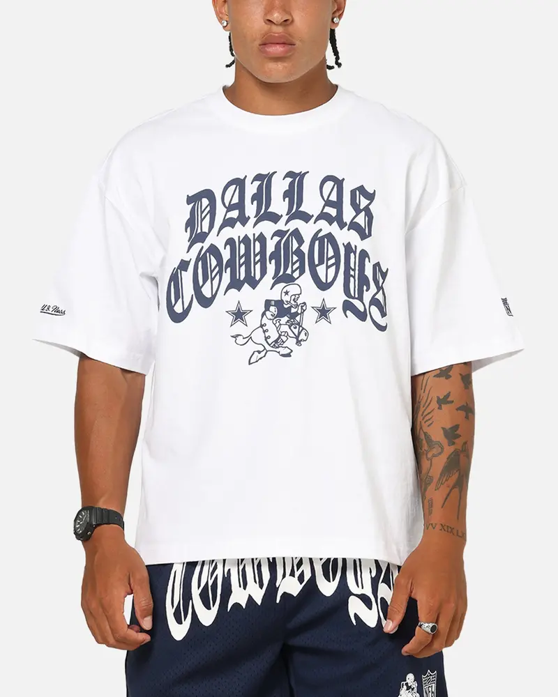 Mitchell & Ness Dallas Cowboys Stars & Text Boxy T-Shirt White 1