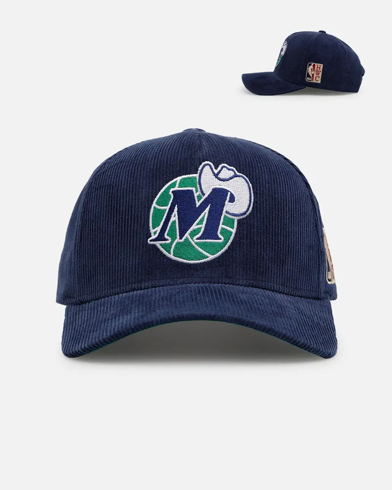 Mitchell & Ness Dallas Mavericks 'Vintage Cord' Pro Pinch Corduroy Snapback Navy 1