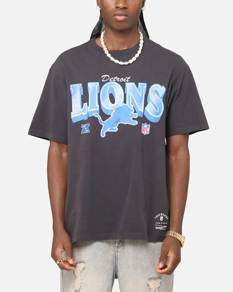 Mitchell & Ness Detroit Lions Arch T-Shirt Faded Black 1