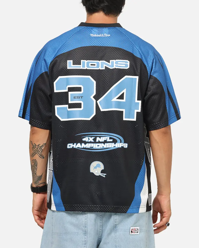 Mitchell & Ness Detroit Lions Warehouse Rave Jersey Black/Blue/White 1