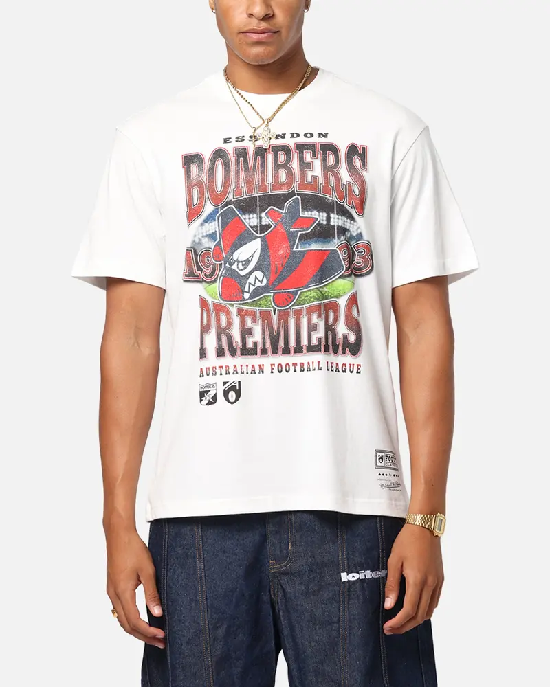 Mitchell & Ness Essendon Bombers Mascot T-Shirt Vintage White 1