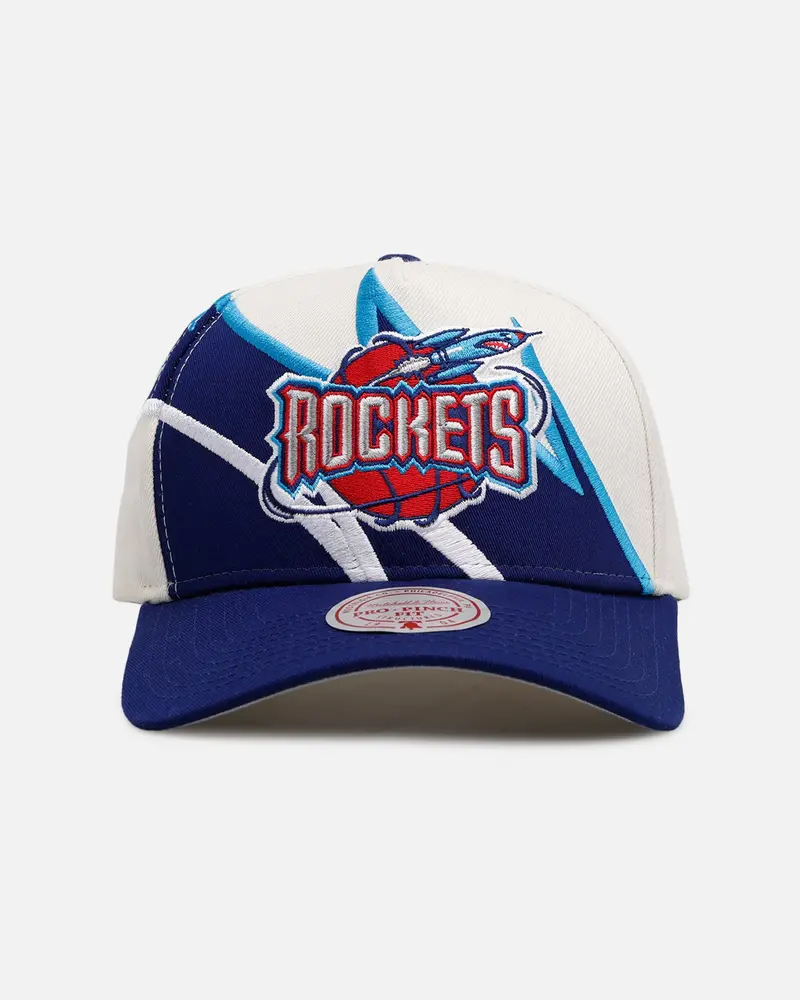 Mitchell & Ness Houston Rockets 'Shark Tooth' Pro Pinch Snapback Cream/Navy 1