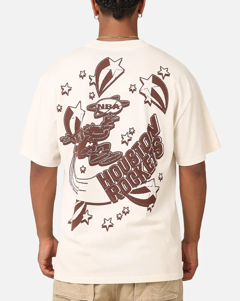 Mitchell & Ness Houston Rockets Space Age T-Shirt Ecru 1