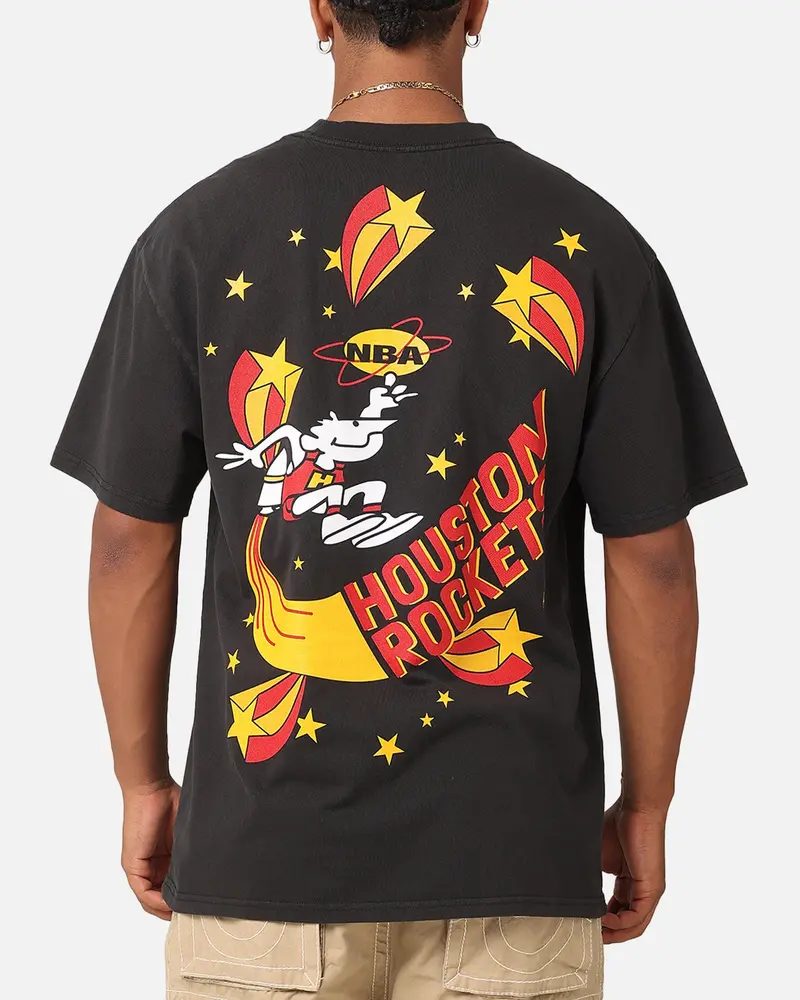 Mitchell & Ness Houston Rockets Space Age T-Shirt Faded Black 1