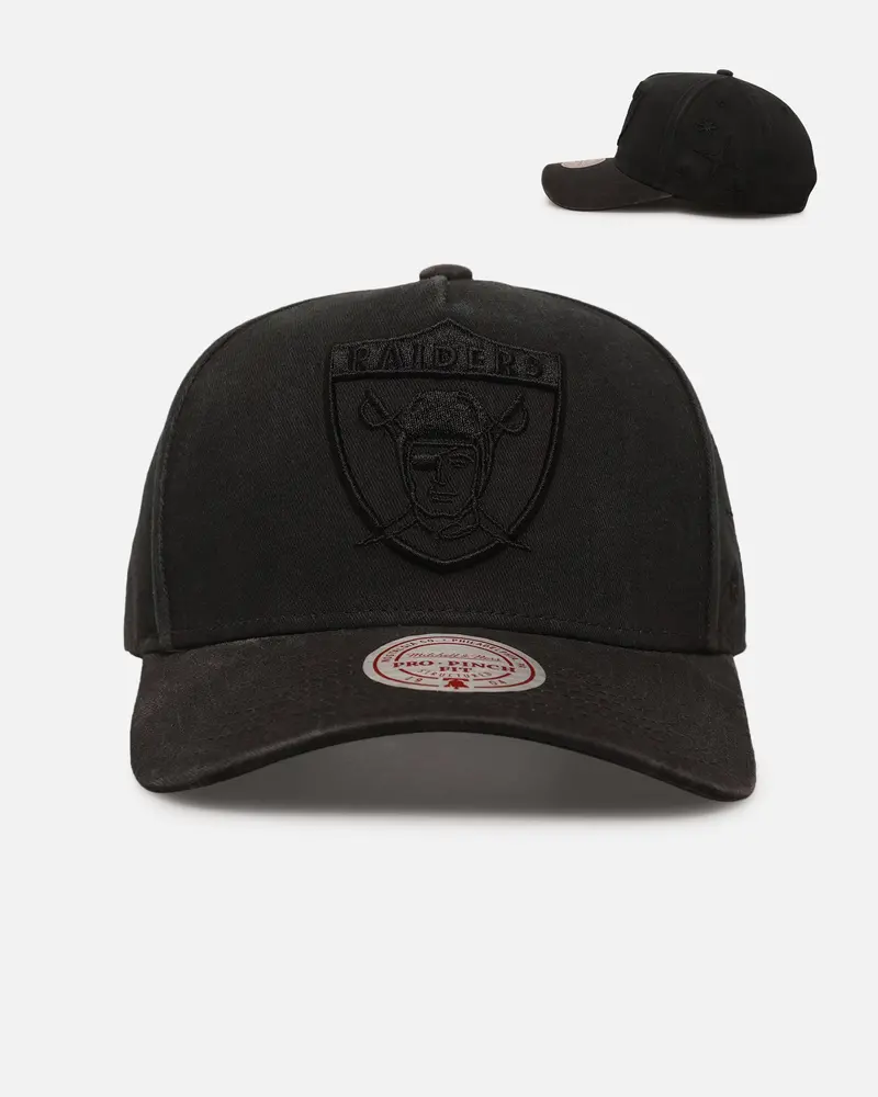 Mitchell & Ness Las Vegas Raiders 'Crossover' Pro Pinch Snapback Washed Black 1