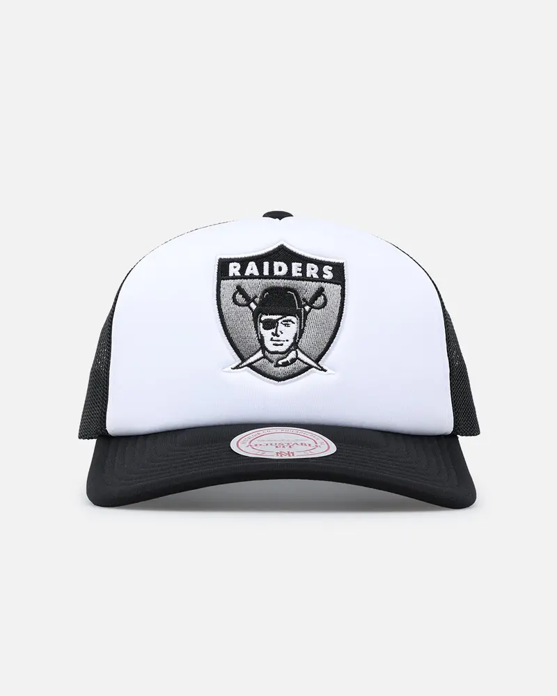 Mitchell & Ness Las Vegas Raiders Logo Foam Trucker Snapback Black/White 1