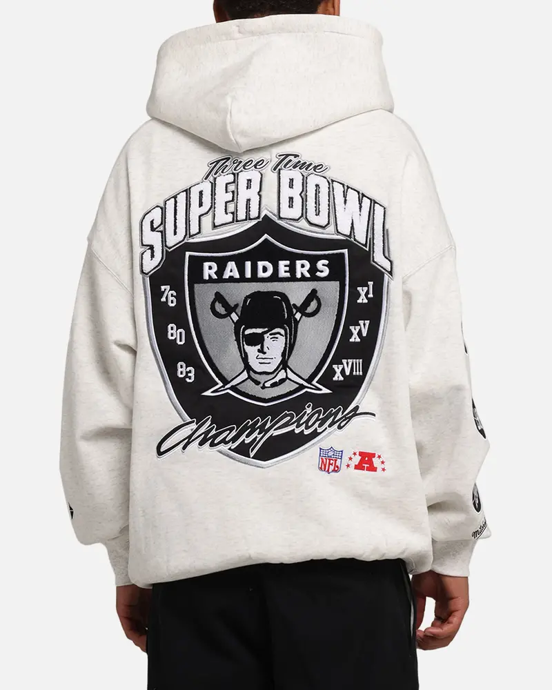 Mitchell & Ness Las Vegas Raiders National Champions Hoodie Silver Marle 1