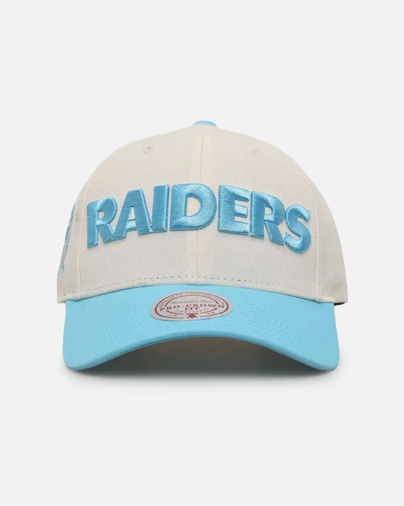 Mitchell & Ness Las Vegas Raiders 'Sky Blue' Pro Crown Snapback White Cream/Blue 1