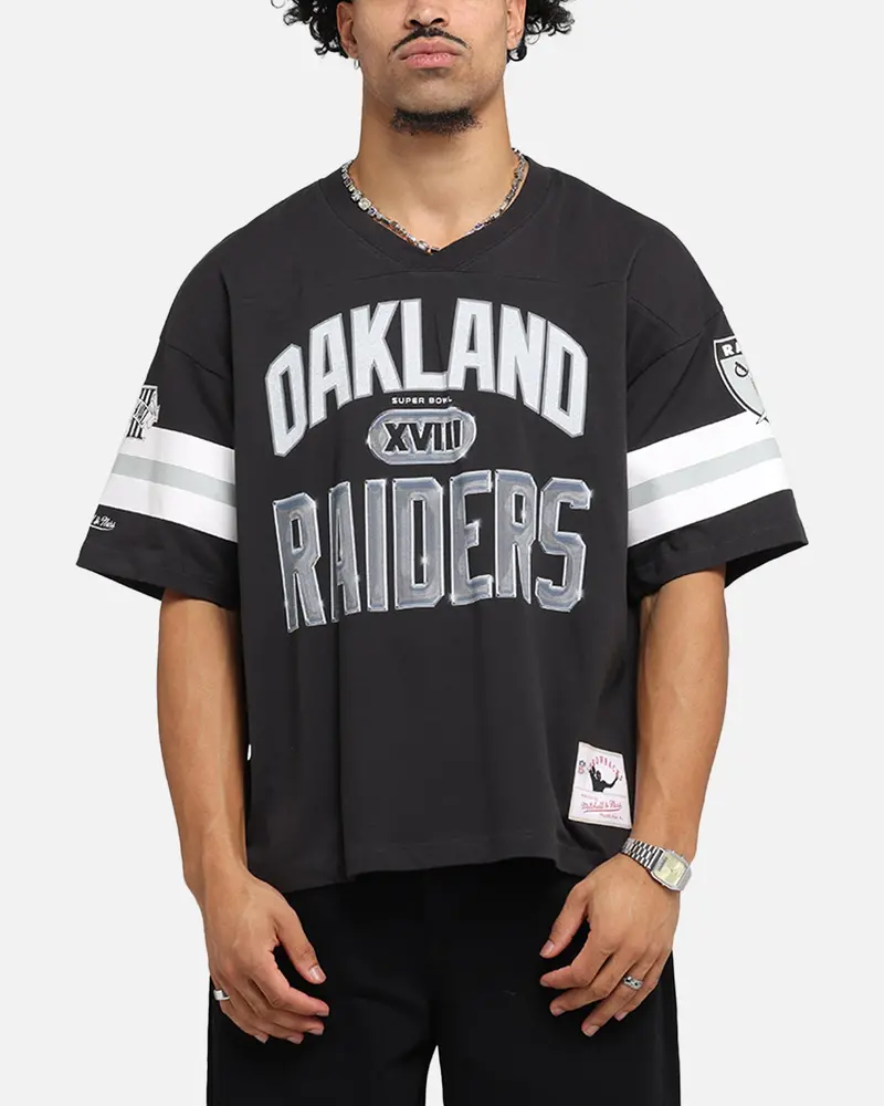 Mitchell & Ness Las Vegas Raiders Xviii Boxy T-Shirt Faded Black 1