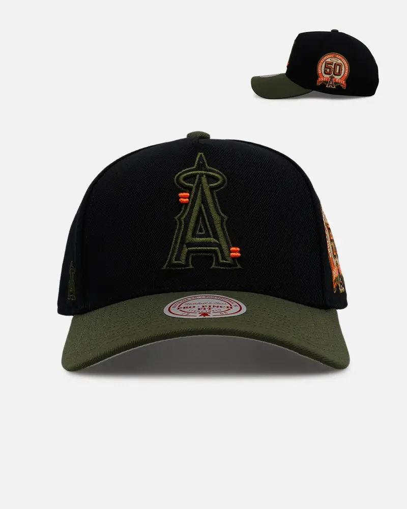 Mitchell & Ness Los Angeles Angels 'Olive Cargos' Pro Pinch Snapback Olive/Black 1