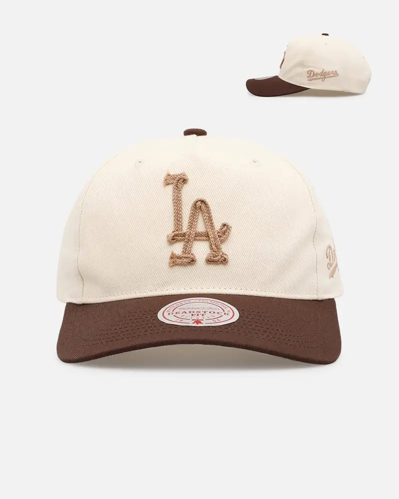 Mitchell & Ness Los Angeles Dodgers 'Hand Stitch' Deadstock Snapback Brown 1
