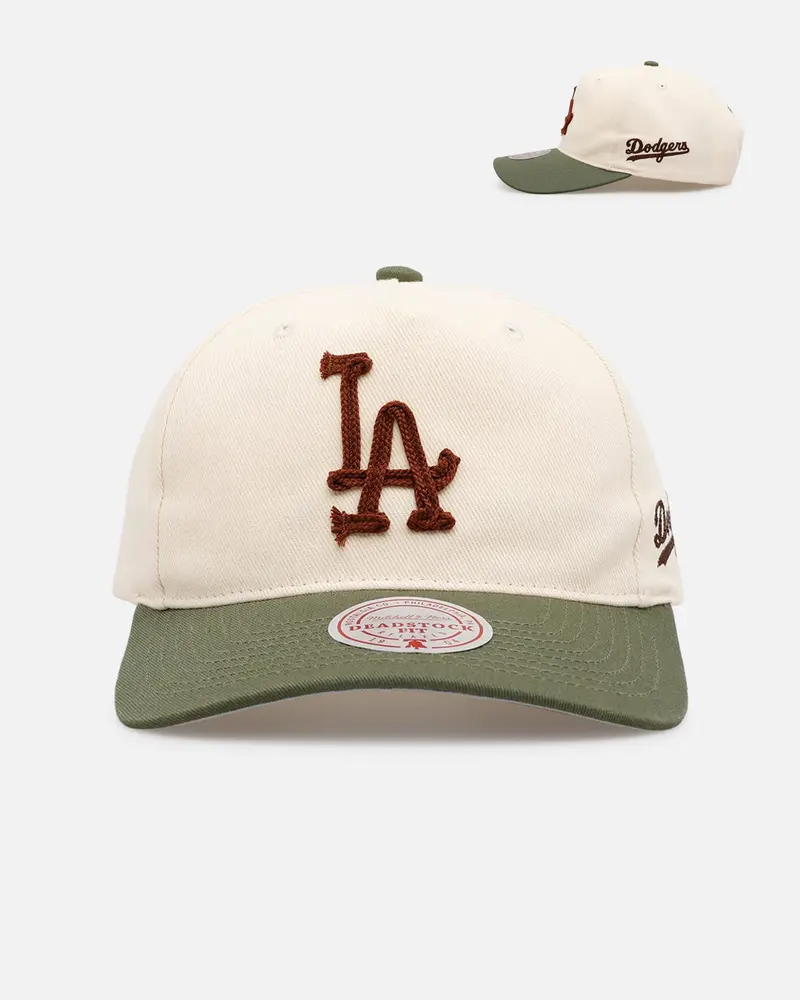 Mitchell & Ness Los Angeles Dodgers 'Hand Stitch' Deadstock Snapback Olive 1