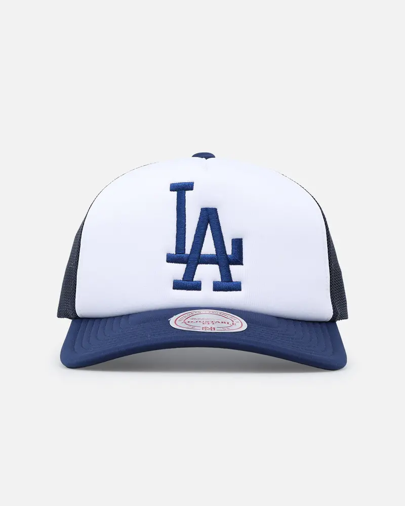 Mitchell & Ness Los Angeles Dodgers Logo Foam Trucker Snapback Blue/White 1